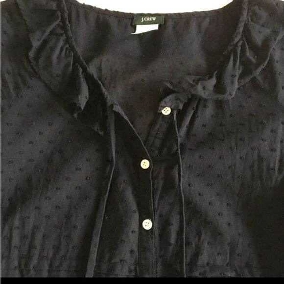 J CREW Swiss Dot Ruffle Cotton Shirt - Picture 12 of 14